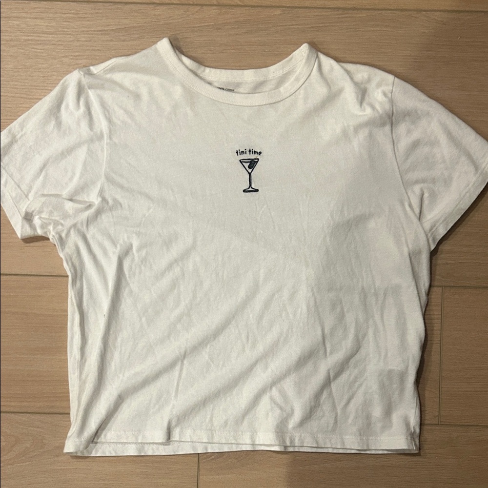 Abercrombie Tini Time Cropped Tee with Small Martin Embroidery